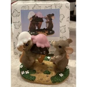 Vtg Fitz And Floyd Charming Tails “ Triple Delight “ Mice Figurine 3x3.5 NIB